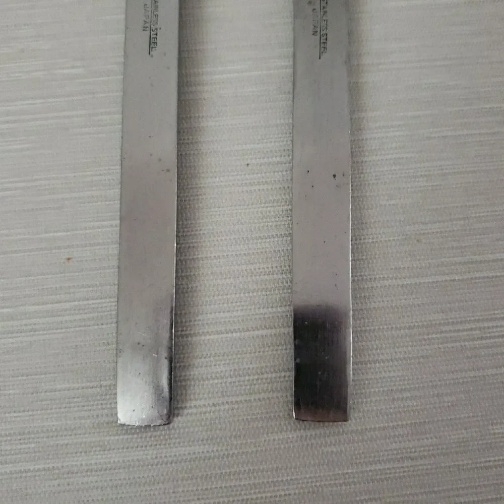 Interpur Stainless Mexicali Rose Dinner Fork & Spoon Black Textured Handle Japan